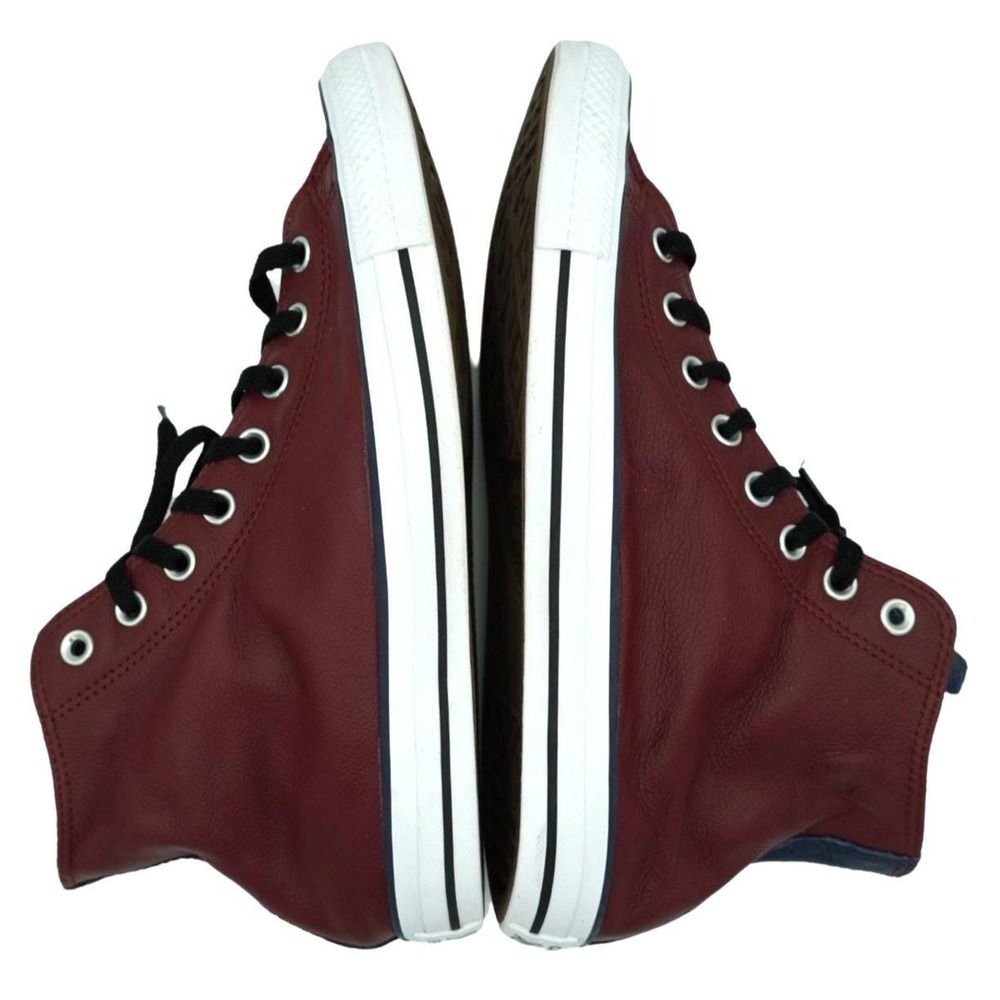 Classic Converse Chuck Taylor All Star Sneaker Mens 9 Burgundy Leather High Top - Picture 4 of 10